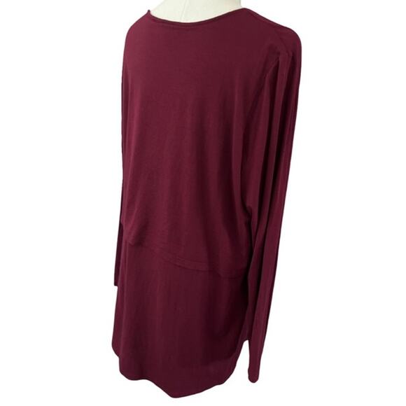 J. Jill Wearever Collection Women's Long Sleeve Tunic Top Burgundy Size Large - Picture 7 of 8